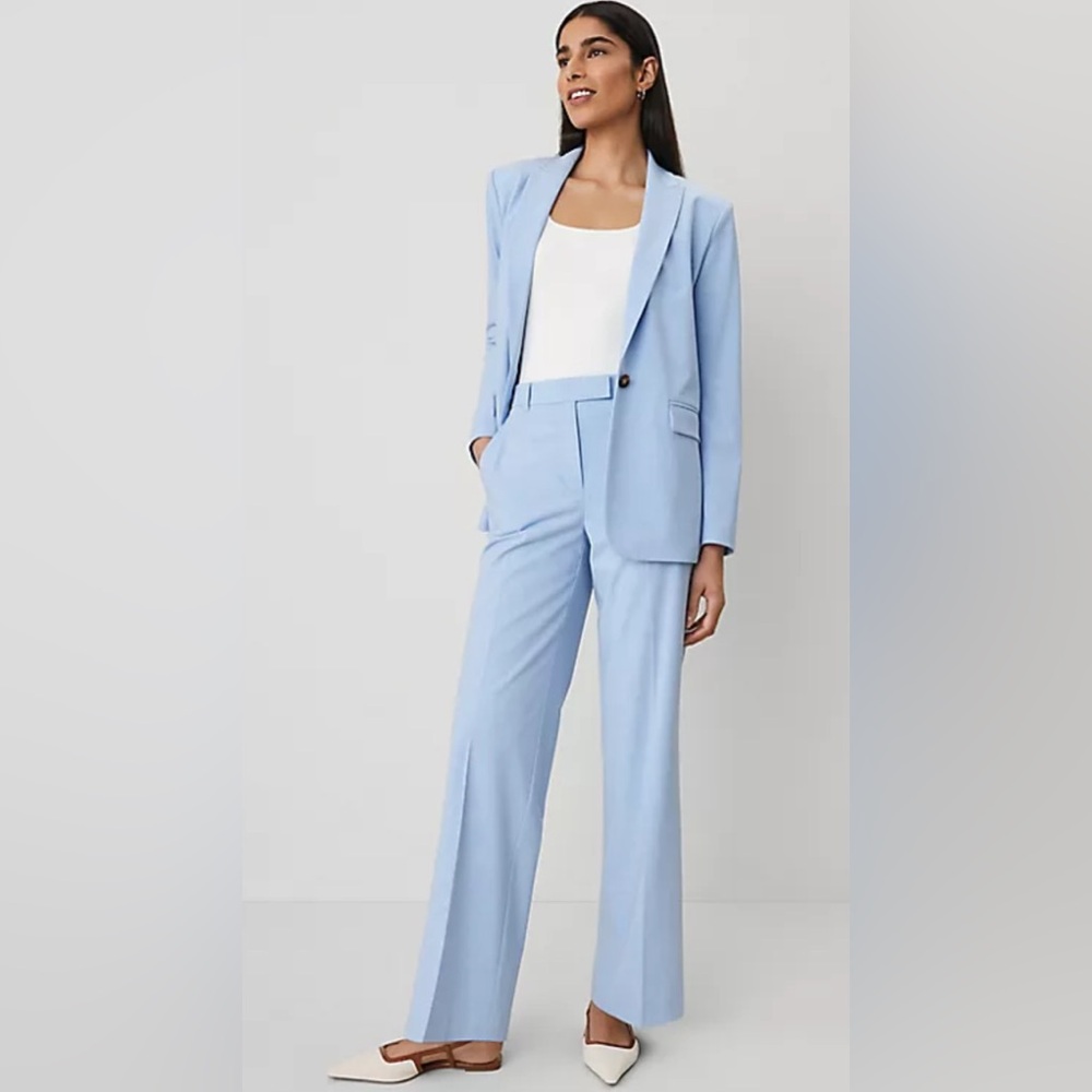 Easter 🐣 Ann Taylor The Petite Straight Trouser Pant Sky Blue